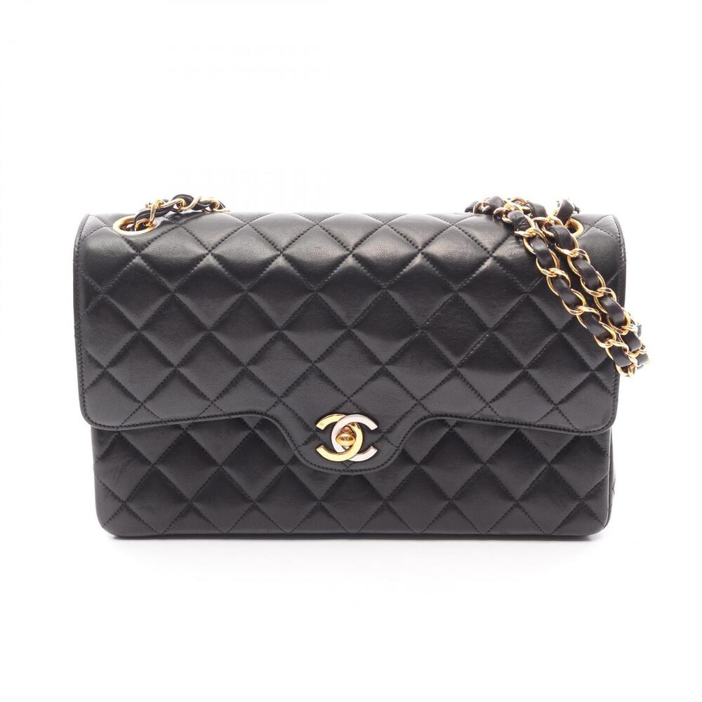Chanel Matelasse Paris Limited Edition Shoulder Bag Lambskin Leather Black